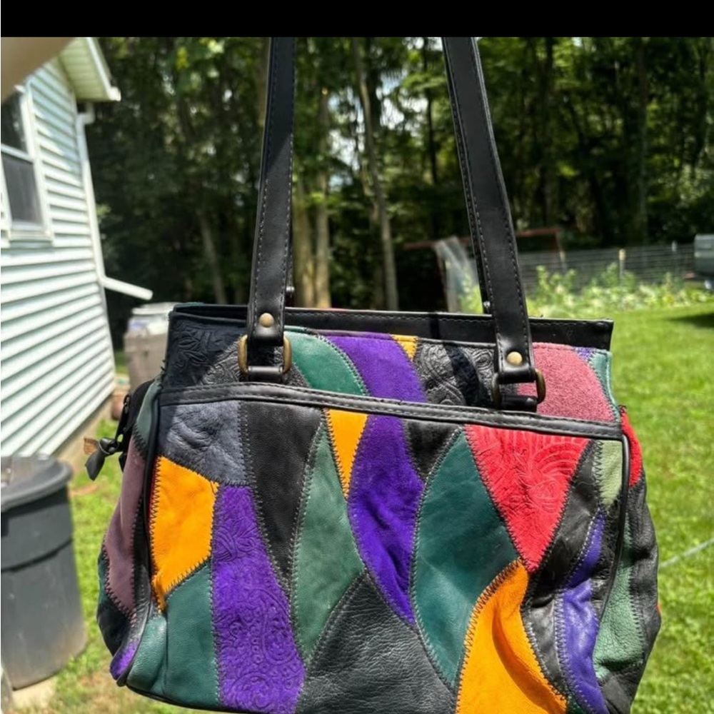 Multicolor Patchwork Tote Bag - image 1